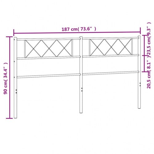 Udskiftningsgavl i metal 180 cm - sort