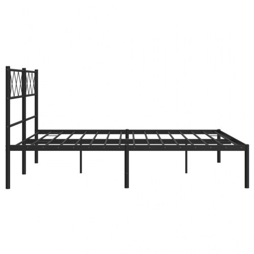 Sengeramme med sengegavl 135x190 cm metal sort