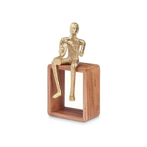 Dekorativ figur Saxofon Gylden Træ Metal 13 x 27 x 13 cm