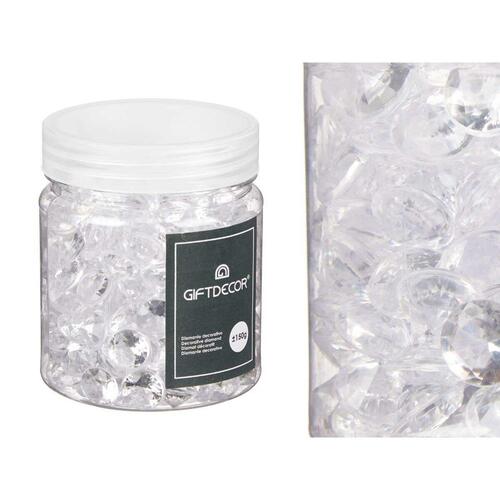 Dekorative sten Diamant 150 g Gennemsigtig Plastik 6,5 x 8 x 6,5 cm (16 enheder)