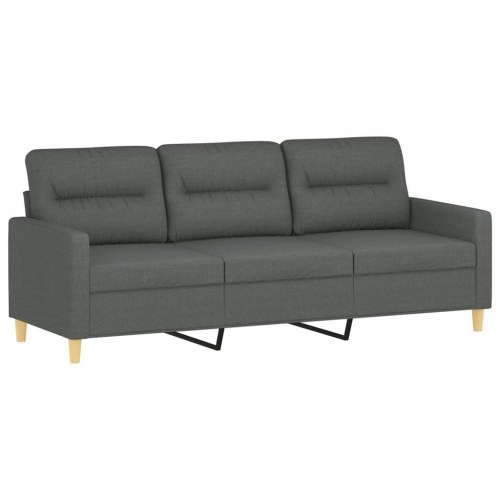 3-personers sofa med fodskammel 180 cm - stof, mørkegrå