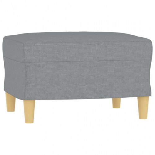 3-personers sofa med fodskammel 180 cm - stof, lysegrå