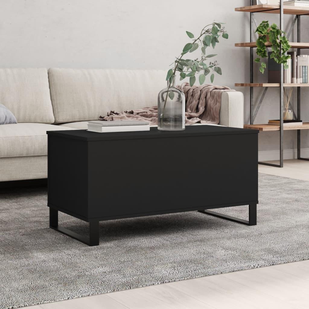 Sofabord med løftetop og opbevaring 90 x 44,5 x 45 cm sort