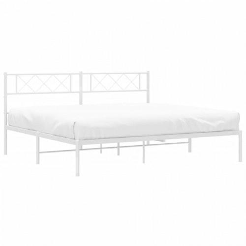 Sengeramme med sengegavl 193 x 203 cm - hvid
