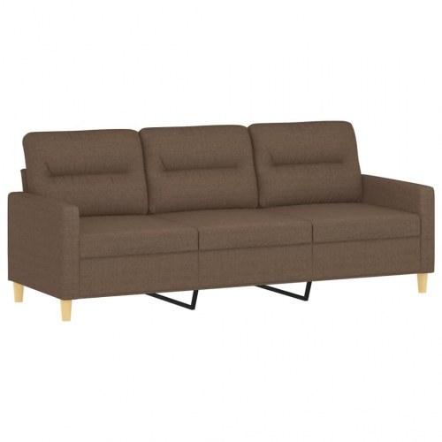 3-personers sofa med fodskammel - 180 cm, stof, brun