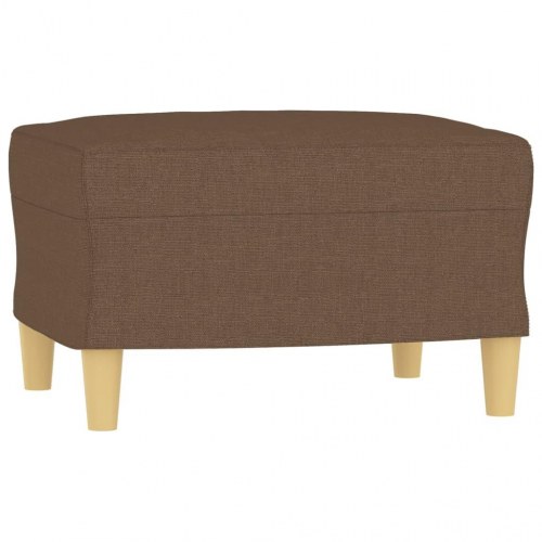 3-personers sofa med fodskammel - 180 cm, stof, brun