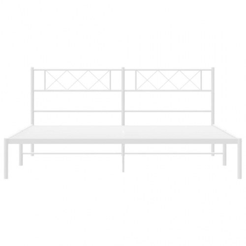 Sengeramme med sengegavl 200 x 200 cm - hvid