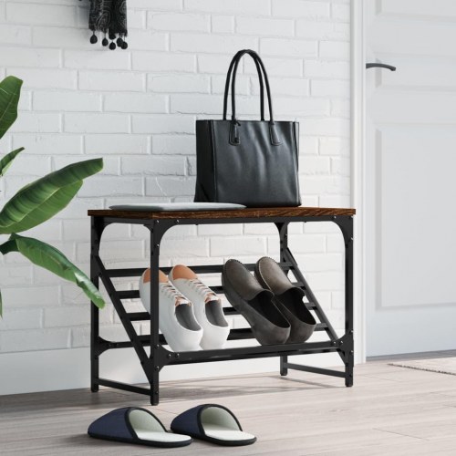Skoreol 60×30×45 cm - konstrueret træ i brun egetræsfarve