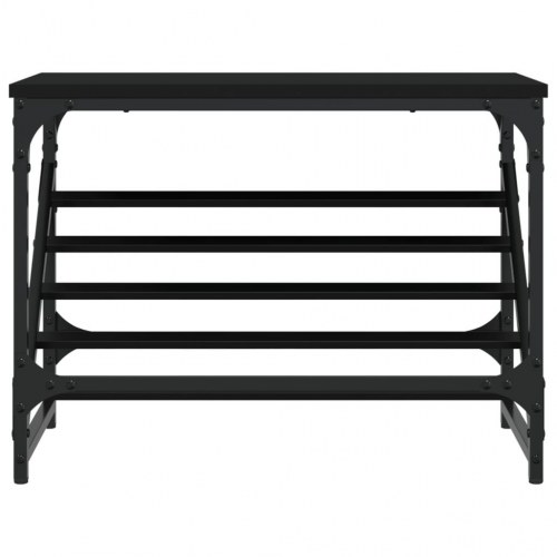 Skostativ i sort konstrueret træ med stålstel - 60×30×45 cm