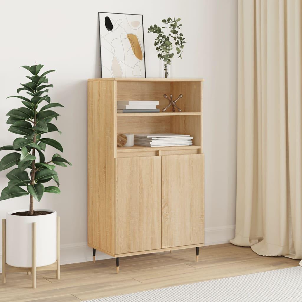 Skab/skænk 60×36×110 cm i konstrueret træ - Sonoma-eg