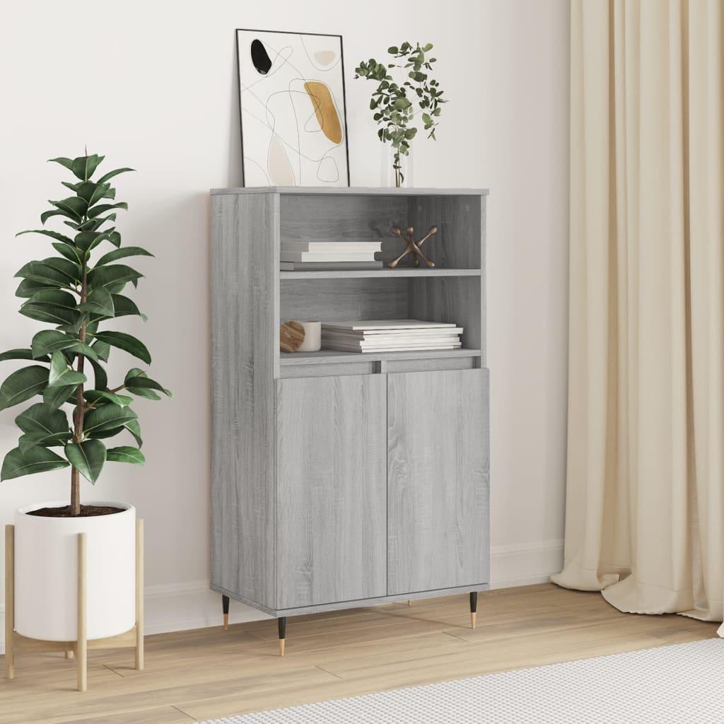 Skab/skænk 60×36×110 cm i konstrueret træ - grå sonoma-eg
