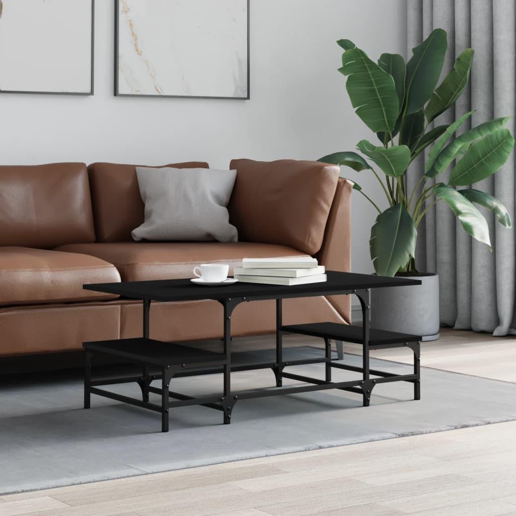 Sofabord 100x50 5x40 Cm Konstrueret Træ Sort