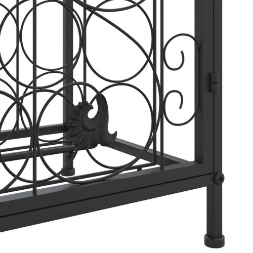 Vinreol til 33 flasker - smedejern, sort, 45×36×100 cm
