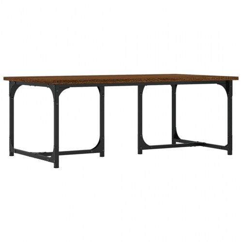 Sofabord 90x50x35 cm konstrueret træ brun egetræsfarve