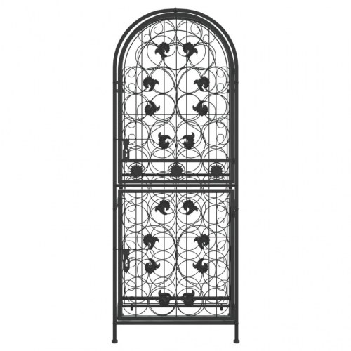 Vinreol til 41 flasker - 45 × 36 × 120 cm i sort smedejern