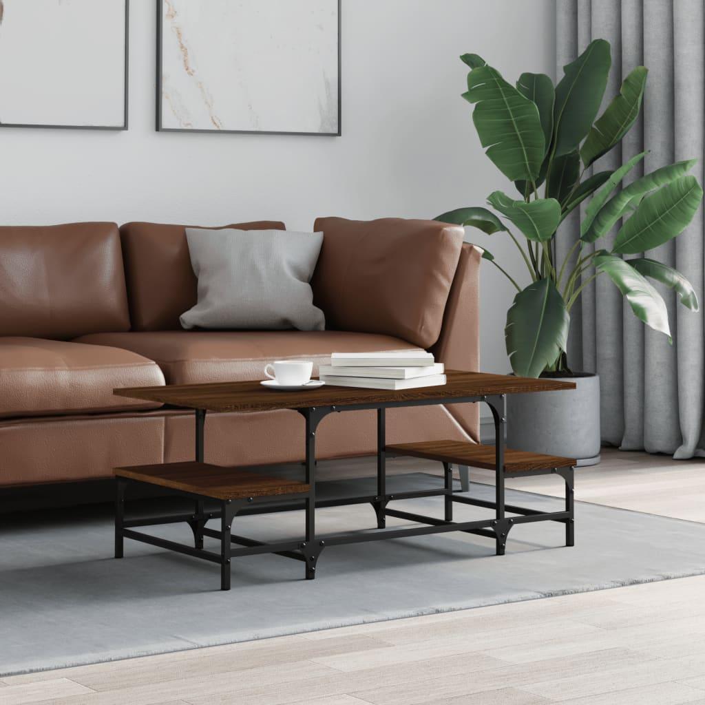 Sofabord 100x50 5x40 Cm Konstrueret Træ Brun Egetræsfarve