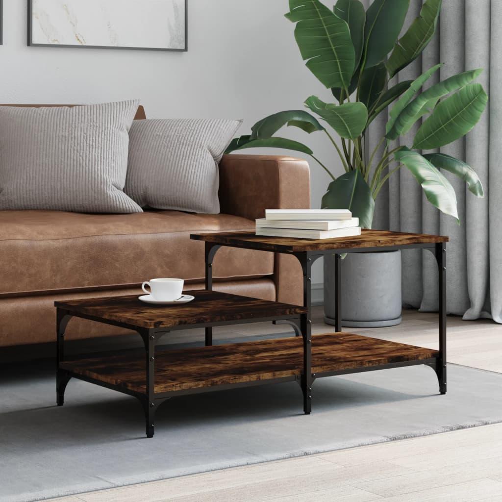 Sofabord 100x50 5x45 Cm Konstrueret Træ Røget Egetræsfarve