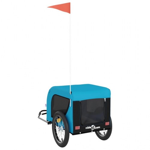 Hundetrailer til cykel i oxfordstof og jern - blå/sort