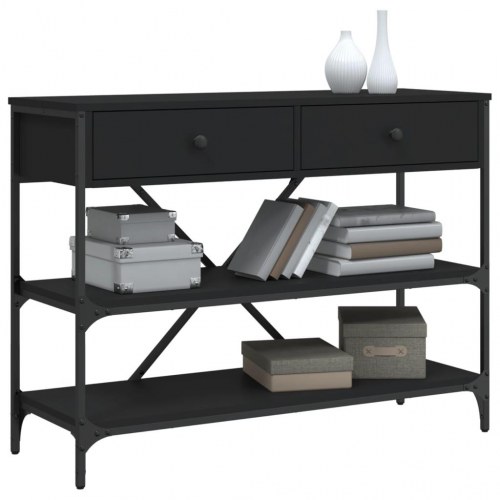 Konsolbord med skuffer og hylder konstrueret træ