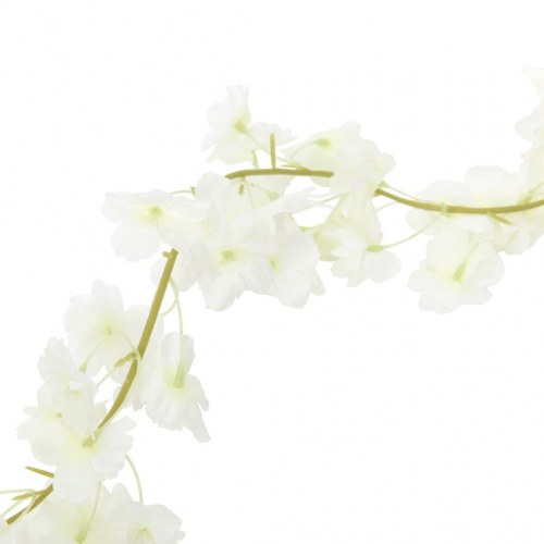 Blomsterguirlander til jul 6 stk. 180 cm hvid