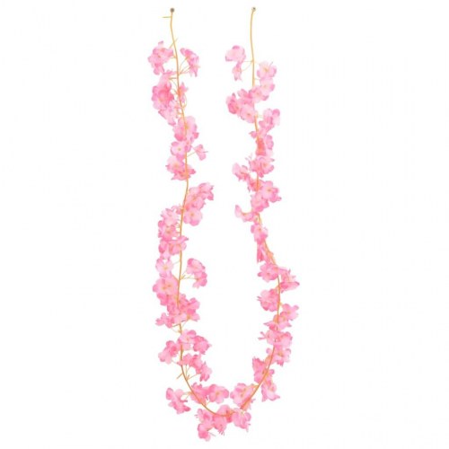 Blomsterguirlander til jul 6 stk. 180 cm mørk pink
