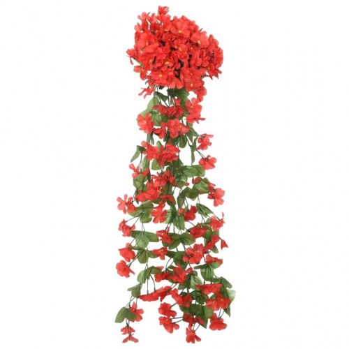 Blomsterguirlander til jul 3 stk. 85 cm rød