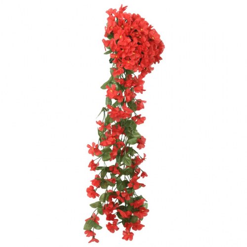 Blomsterguirlander til jul 3 stk. 85 cm rød