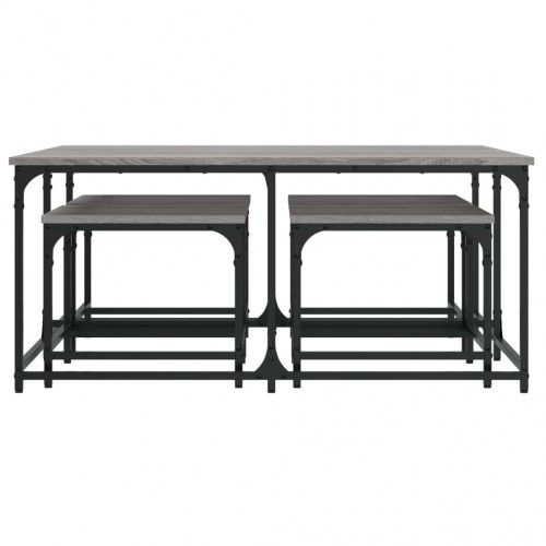 Indskudsborde 5 stk. konstrueret træ grå sonoma-eg