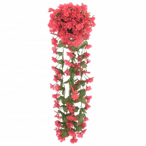 Blomsterguirlander til jul 3 stk. 85 cm rosenrød
