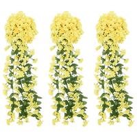 Kunstige blomsterguirlander 3 stk. 85 cm gul