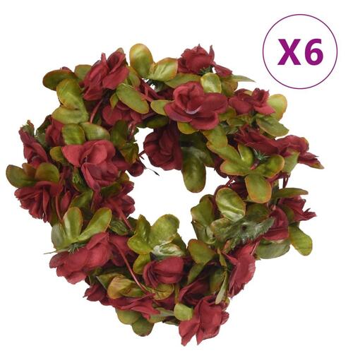 Kunstige blomsterguirlander 6 stk. 250 cm vinrød