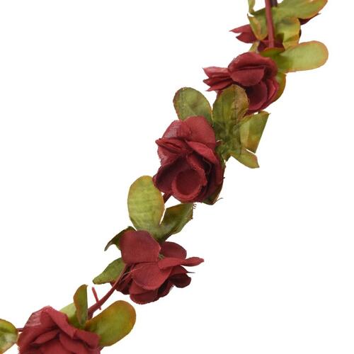 Kunstige blomsterguirlander 6 stk. 250 cm vinrød