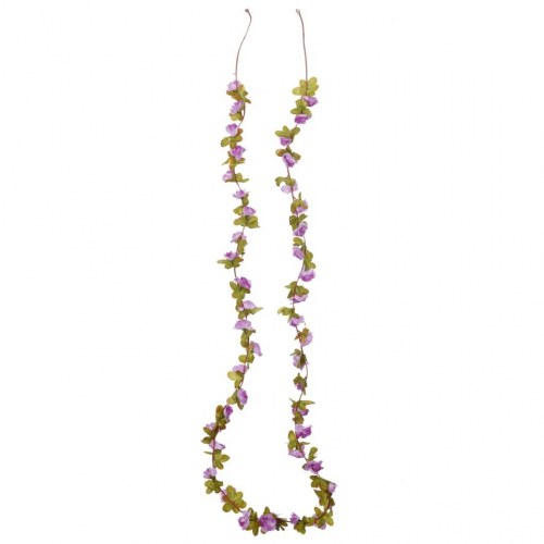Blomsterguirlander til jul 6 stk. 250 cm lyslilla