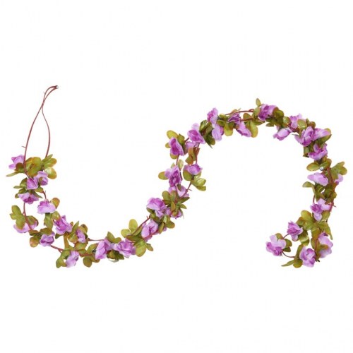 Blomsterguirlander til jul 6 stk. 250 cm lyslilla
