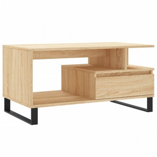 Sofabord 90x49x45 cm konstrueret træ sonoma-eg