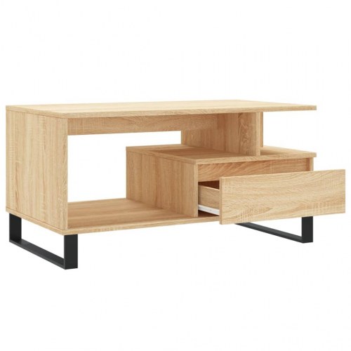 Sofabord 90x49x45 cm konstrueret træ sonoma-eg