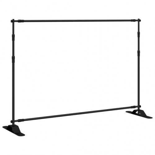 Stativ til fotobaggrund - 2 stk., justerbart 305×243 cm, stål, sort