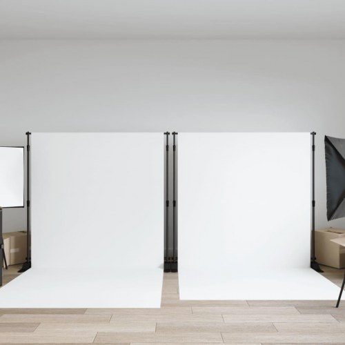 Stativer til fotobaggrund 2 stk. 254x243 cm stål sort