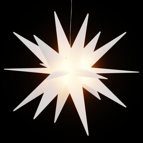 Juledekorationer med LED-lys 3 stk. 57 cm foldbar hvid