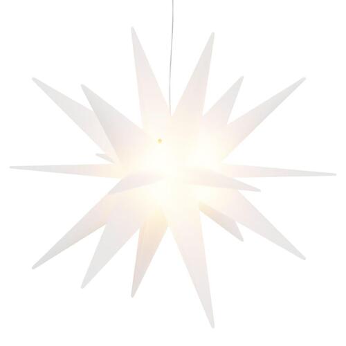 Juledekorationer med LED-lys 3 stk. 57 cm foldbar hvid
