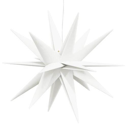 Juledekorationer med LED-lys 3 stk. 57 cm foldbar hvid