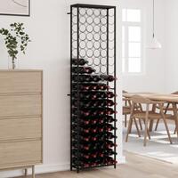Vinreol til 95 flasker 54x18x200 cm smedejern sort