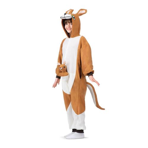 Kostume til børn Kænguru Hvid Brun Onesize (3 Dele)