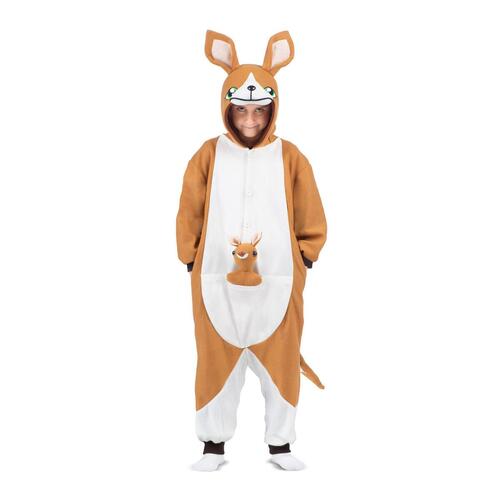 Kostume til børn Kænguru Hvid Brun Onesize (3 Dele)
