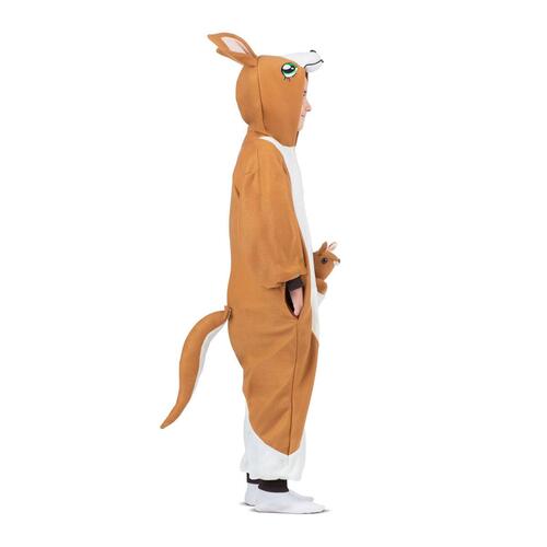 Kostume til børn Kænguru Hvid Brun Onesize (3 Dele)