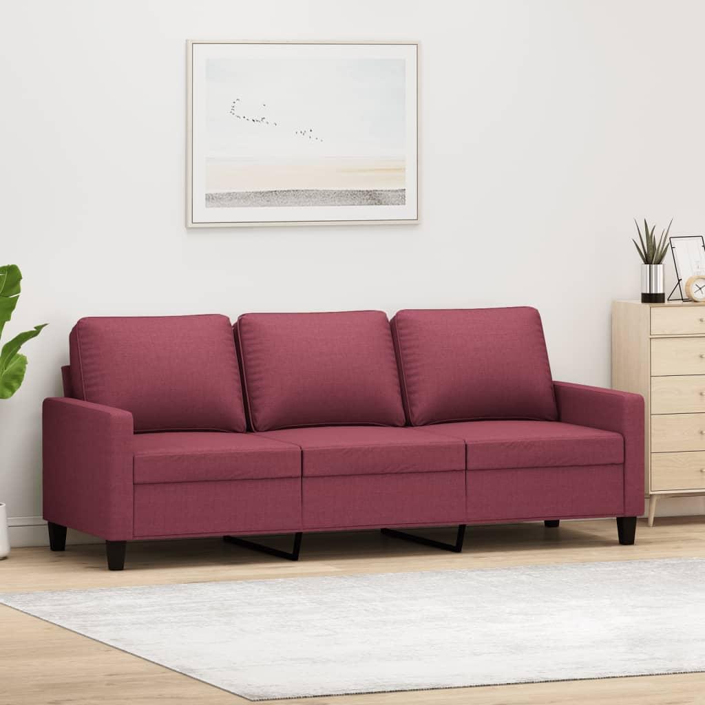 3-Personers Sofa Stof - 180 cm / Vinrød
