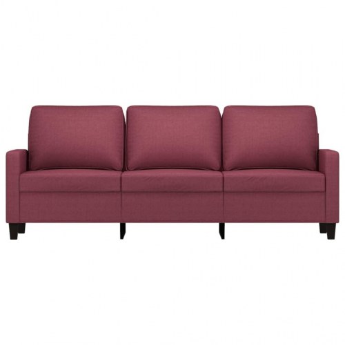 3-personers sofa i stof - vinrød, 180 cm sædebredde