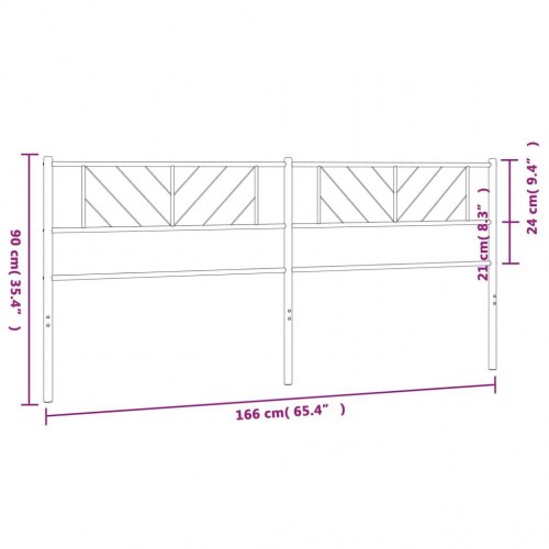 Sengegavl 160 cm metal hvid