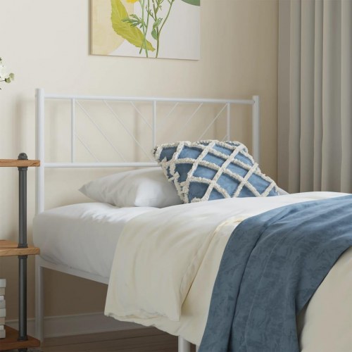 Sengegavl i metal 90 cm - hvid