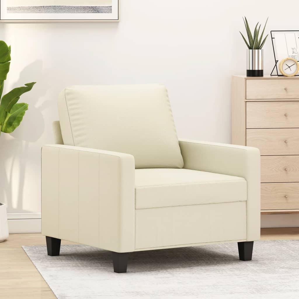 3-Personers Sofa Kunstlæder - 60 cm / Creme
